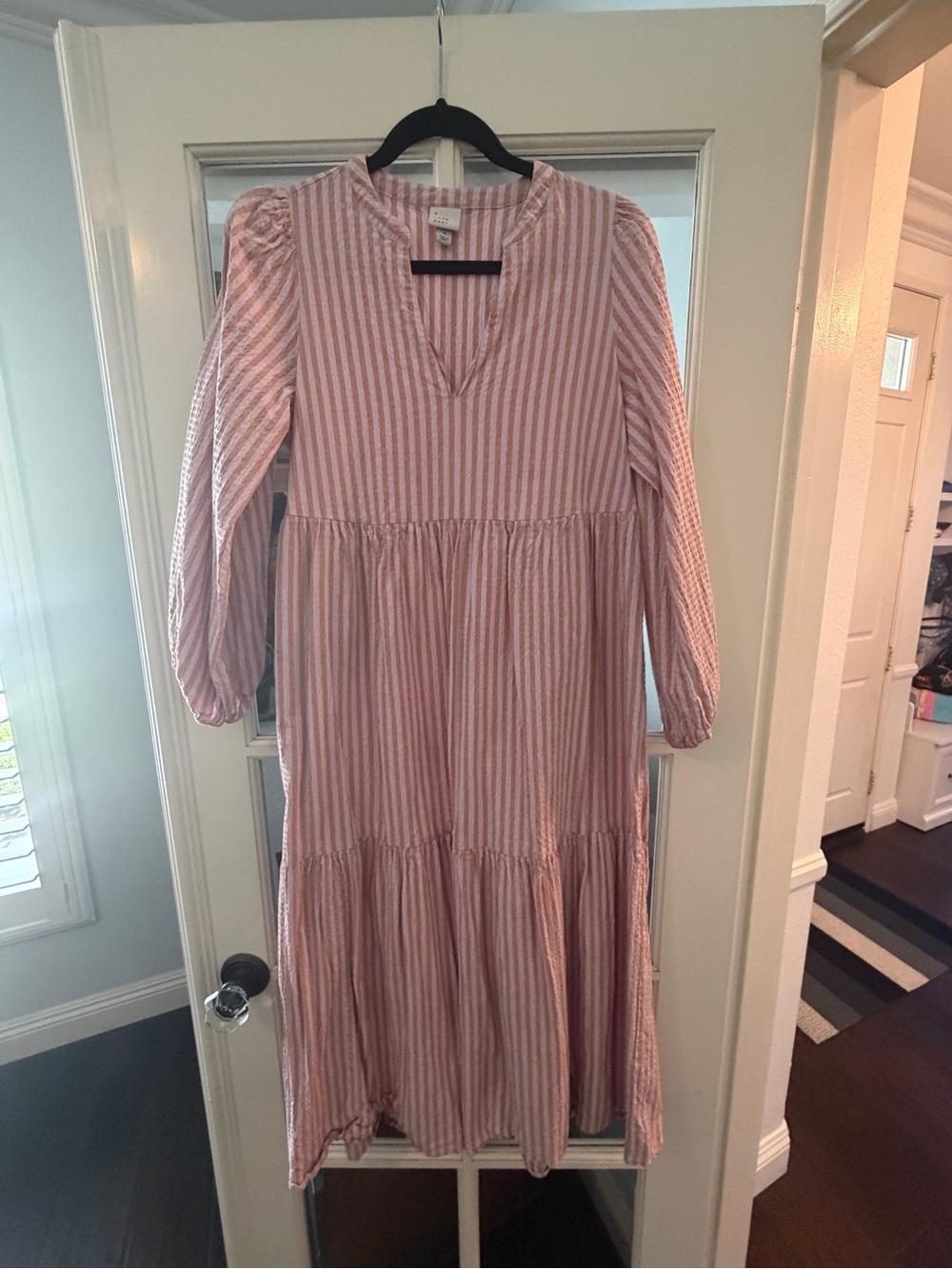 a new day Pink & White Striped Tiered Maxi Dress